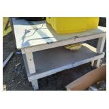 wood table w/plexiglass top 8