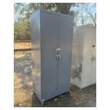 metal 2) door cabinet on wheels 36x24x81" H