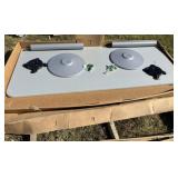 72"x30" tbl: formica top & 2 pedestal legs