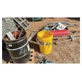 misc scrap metal: rollers, lg fire ext, gears &