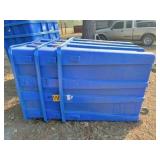 3) plastic bulk trash cans on wheels 46x46x46" H