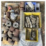 metal plumbing 3" & valves, misc