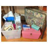 suitcase & misc. sewing notions