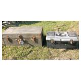 military trunk, plastic tool box