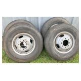 4 new tires ST235/80R16 tires, 8 hole rims