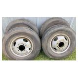 4 new tires ST235/80R16 tires, 8 hole rims