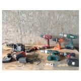 group cordless drills 7 chargers- 1 works