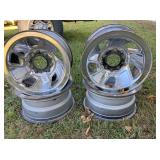 set of 4 chrome rims off 70s Ford Bronco