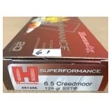 20 rnds  6.5 Creedmoor 129 gr  SST