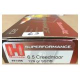 20 rnds  6.5 Creedmoor 129 gr  SST