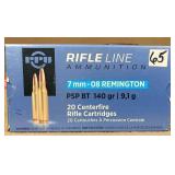 20 rnds 7mm-08 Rem 140 gr PSP BT