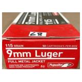 50 rnds 9mm Luger  115 gr  FMJ
