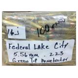 100 rnd Fed Lk Cty 5.56mm223 Green Tip Penetrator