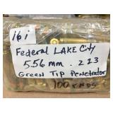 100 rnd Fed Lk Cty 5.56mm223 Green Tip Penetrator