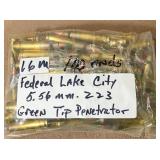 100 rnd Fed Lk Cty 5.56mm223 Green Tip Penetrator