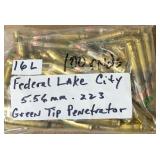 100 rnd Fed Lk Cty 5.56mm223 Green Tip Penetrator