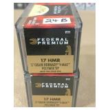 100 rnds 17 HMR 17 gr Hornady V Max