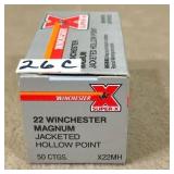 50 rnds 22 win Mag 40 gr  hollow pt