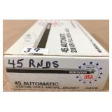 45 rnds 45 Auctomatic 230 gr FMJ 45 rnds 45 Auctomatic 230 gr FMJ