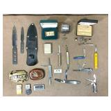 knives, Zippo, buckles, money clips knives, Zippo, buckles, money clips