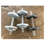 3 dumbells w 7.5lb & 2.5lb weights 3 dumbells w 7.5lb & 2.5lb weights