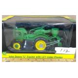 JD L Tractor w27" Lister Planter  Diecast metal t