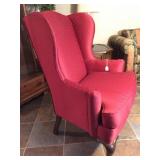 red wing back chair