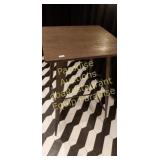 bar height brown metal leg table