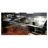 Three bay kitchen sink w 18x24 bowls