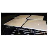 Dining Table Quartz white square set 4