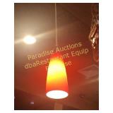 Hanging Light Red/Orange Glass  with Bulb