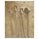 Three Blacksmith Pipe Wrenches and Extra