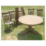 Five Chairs and Round Table - 2 Leaves