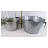 Large Kettle and Feed Bucket
