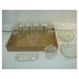 Cut Glass Wine Glasses and Apple Dishes