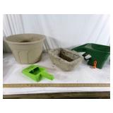Spreader, Plastic Planter and Cement Planter