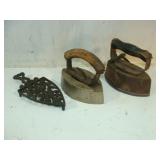 Two Sad Irons and a Trivet