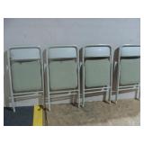 Set of Four Light Green COSCO Folding Chairs