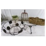 Basket, Hanger, Potato Fork and Planter