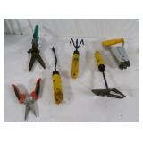 Shears and Yellow Handled Garden Tools