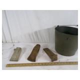 Wedges and pail