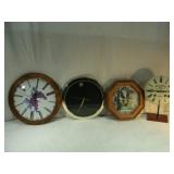 Four Mostly Round  Battery Clocks