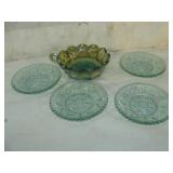Greenish Saucer Plates and Dish