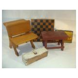 Checker Board, Desk and Box