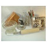 Rolling Pin. Cookie Press, Milk Bottles and Relatd