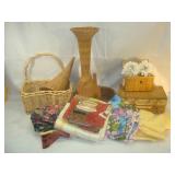 Reed Baskets and Fabric