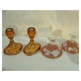 Glass Candlestick Holders