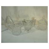 Heavy Clear Glass -  Sugar Creamer Vase