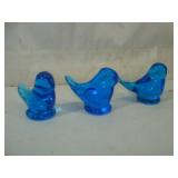 Three Blue Birds of Paradise