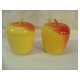 Pair of Vintage Apple Condiment Servers